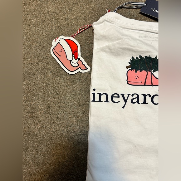 Vineyard Vines Whale & Christmas Tree Long-Sleeve Pocket Tee Size L XL XXL - Picture 8 of 8